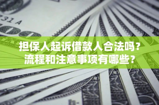 济南担保人起诉借款人合法吗？流程和注意事项有哪些？