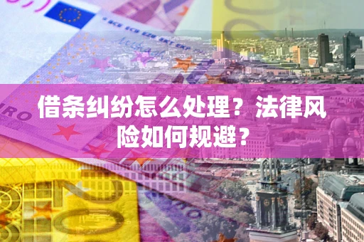 济南借条纠纷怎么处理？法律风险如何规避？